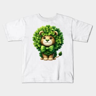Clover Lion St Patricks Day Kids T-Shirt